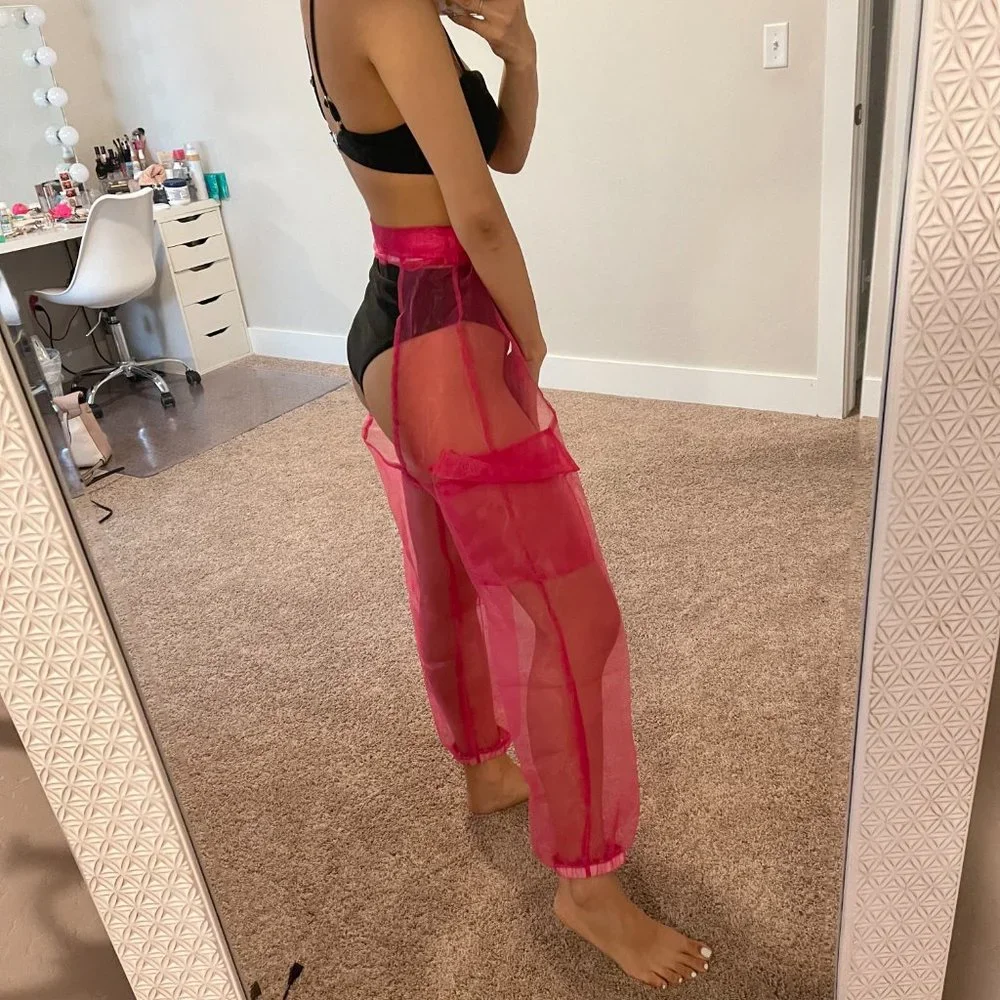 Pink Mesh Rave Chaps - Picture 2 of 7